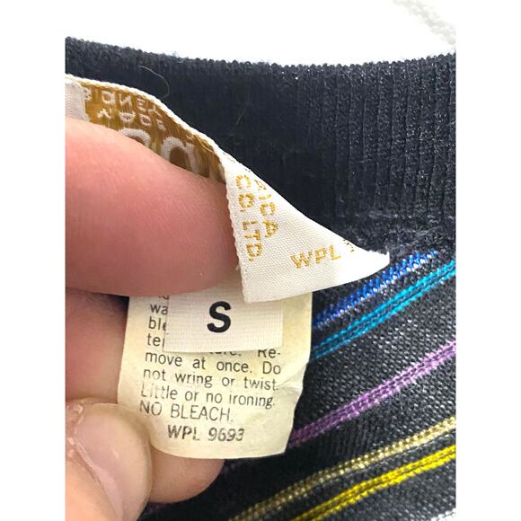 Vintage Its Pure Gould Sidney Gould Sweater Blouse Rainbow Striped Womens Small - Picture 5 of 6